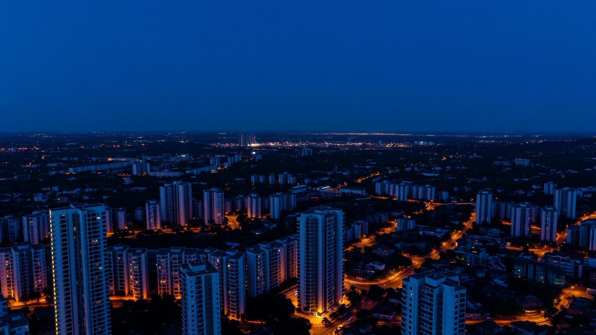 Vista aérea de Alphaville ao entardecer